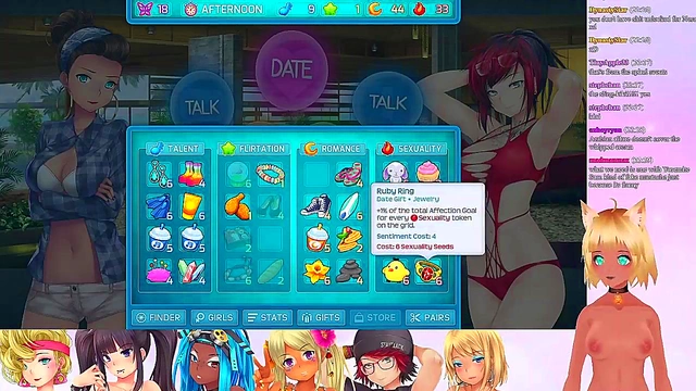 Lewd VTuber Neko's Anime Threesome Livestream With Big Boobs & Lingerie Fun