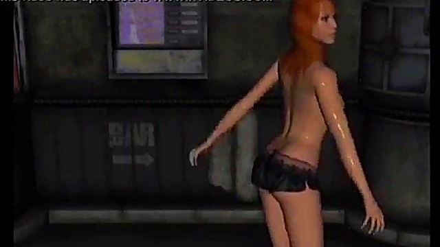 Topless 3D Anime Babe Teases in Tight Lingerie for Hardcore Blowjob Action