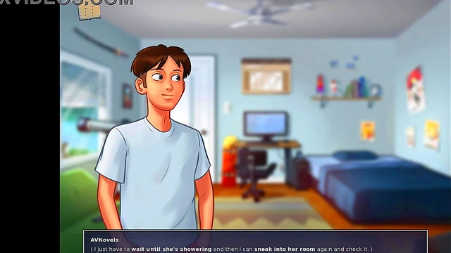 Big-Titted Teen Seduces in Summertime Saga Anime Game Walkthrough