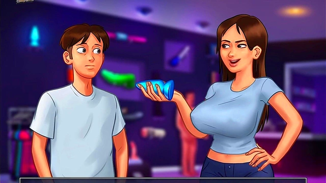 Big-Titted Teen Seduces in Summertime Saga Anime Game Walkthrough