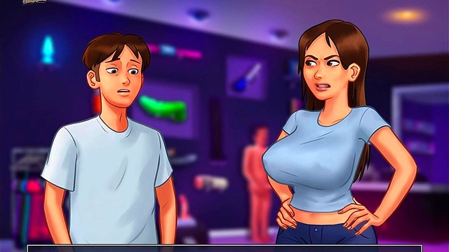Big-Titted Teen Seduces in Summertime Saga Anime Game Walkthrough