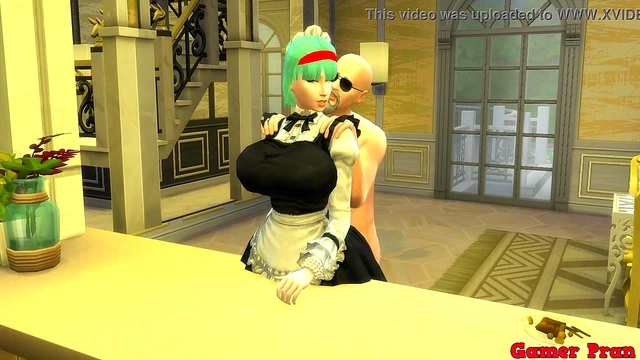 Perverted Boss Fucks Beautiful Maid Bulma While Husband Works In Dragon Ball Hentai