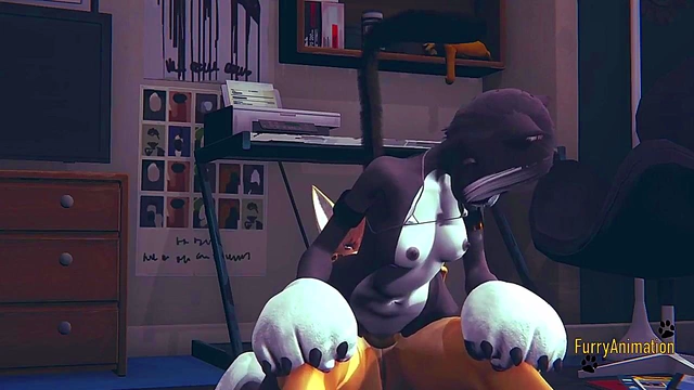 POV Furry Hentai – Fox & Kittycat Cosplay Blowjob Ends in Creamy Orgasm