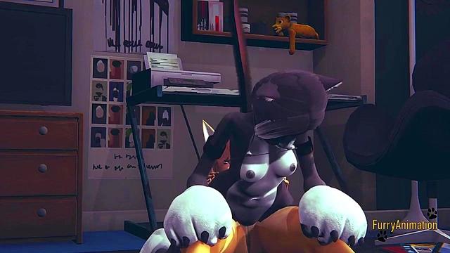 POV Furry Hentai – Fox & Kittycat Cosplay Blowjob Ends in Creamy Orgasm