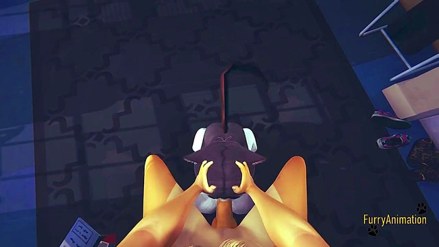 POV Furry Hentai – Fox & Kittycat Cosplay Blowjob Ends in Creamy Orgasm