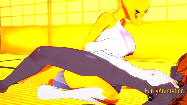 Taomon & Grey Fox Furry Hentai Fun – Boobjob, Handjob, Blowjob & Fucked