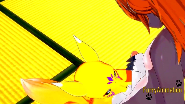 Taomon & Grey Fox Furry Hentai Fun – Boobjob, Handjob, Blowjob & Fucked