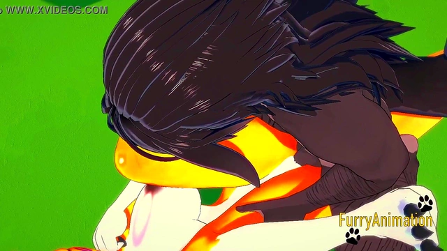 Tomon Handjob & Fucked By Black Fur in Digimon Hentai 3D Furry Yiff