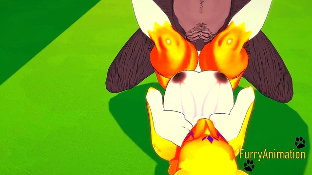 Tomon Handjob & Fucked By Black Fur in Digimon Hentai 3D Furry Yiff