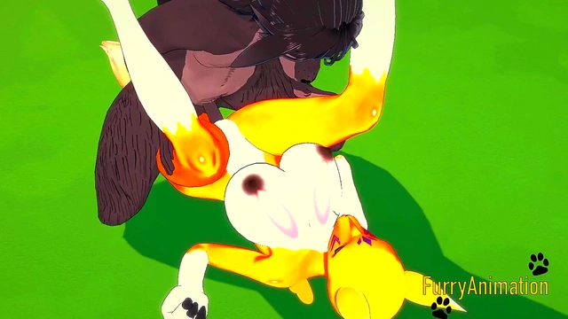 Tomon Handjob & Fucked By Black Fur in Digimon Hentai 3D Furry Yiff