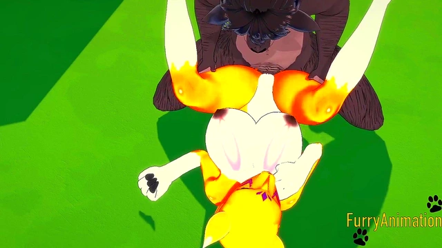 Tomon Handjob & Fucked By Black Fur in Digimon Hentai 3D Furry Yiff