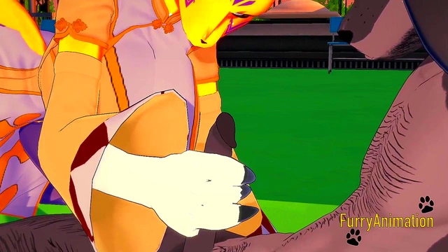 Tomon Handjob & Fucked By Black Fur in Digimon Hentai 3D Furry Yiff
