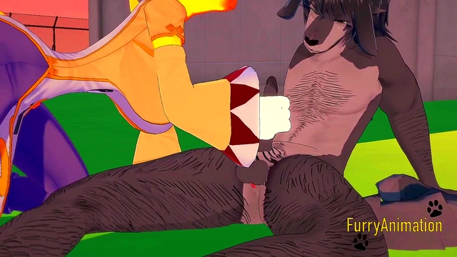 Tomon Handjob & Fucked By Black Fur in Digimon Hentai 3D Furry Yiff