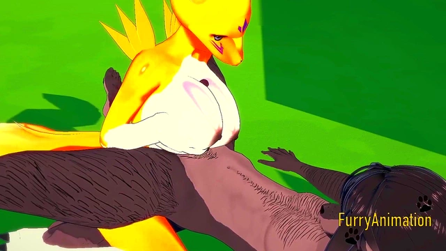 Tomon Handjob & Fucked By Black Fur in Digimon Hentai 3D Furry Yiff