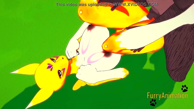 Tomon Handjob & Fucked By Black Fur in Digimon Hentai 3D Furry Yiff