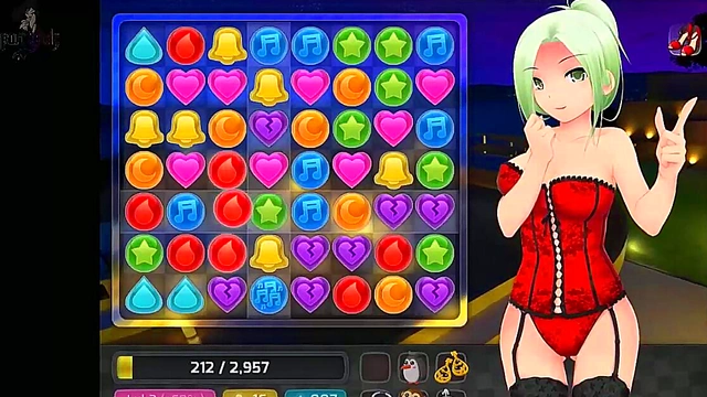 Brunette Catgirl Goddess Fucks Alien in Huniepop for Big-Ass Blowjob & CreampieCumshot