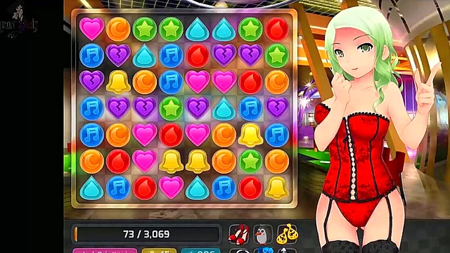 Brunette Catgirl Goddess Fucks Alien in Huniepop for Big-Ass Blowjob & CreampieCumshot