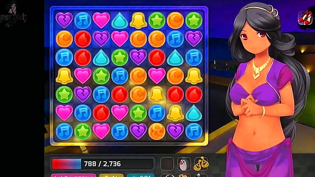 Brunette Catgirl Goddess Fucks Alien in Huniepop for Big-Ass Blowjob & CreampieCumshot