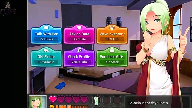 Brunette Catgirl Goddess Fucks Alien in Huniepop for Big-Ass Blowjob & CreampieCumshot