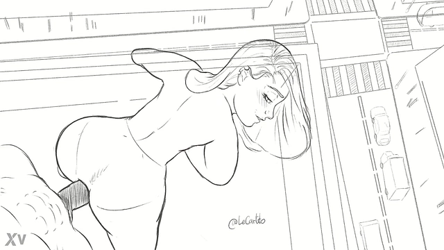 Hentai Cartoon Girl Enjoys Rough Doggy Style Backshots On The Rooftop ASMR