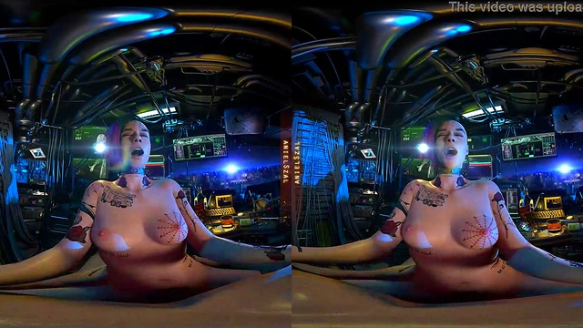 VR Intimacy With Pink-Haired Judy Alvarez in Cyberpunk Night City Server Room