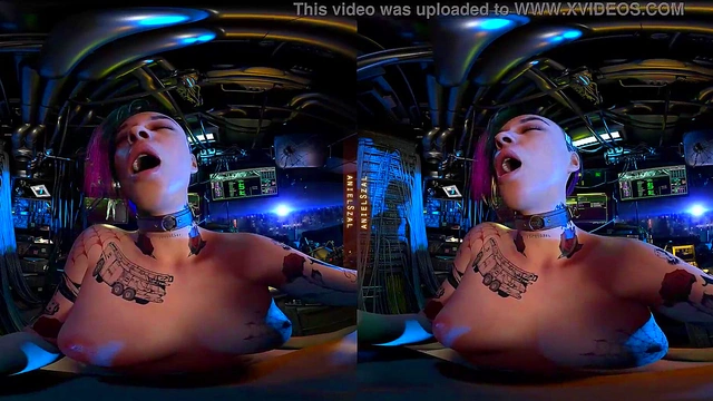 VR Intimacy With Pink-Haired Judy Alvarez in Cyberpunk Night City Server Room