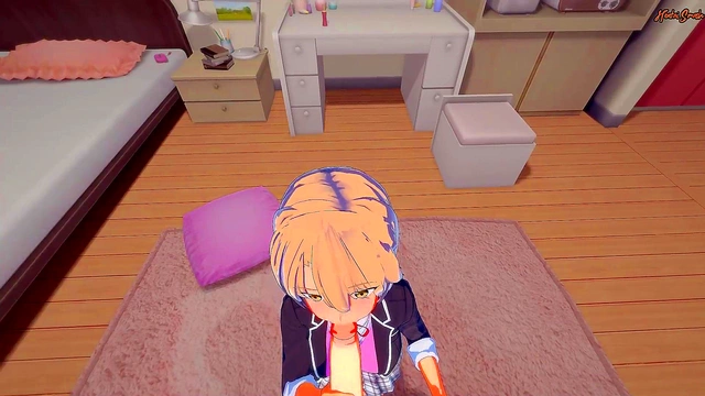 Cute Anime Babe Isshiki Iroha Gets Fucked POV Style for Missionary Creampie Orgasm