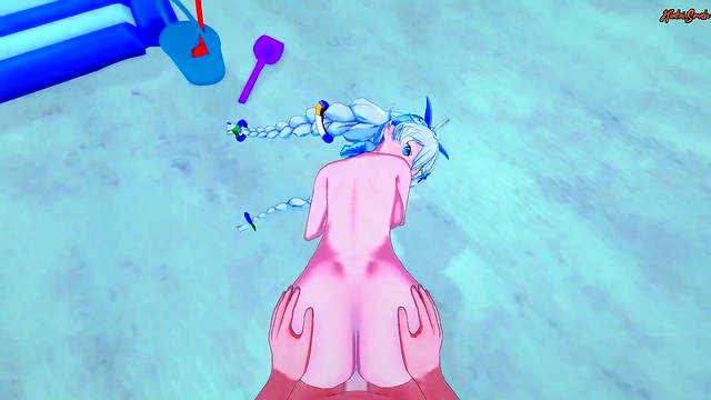 Kiana Kaslana Fucks POV Style On The Beach With Doggy Deepthroats & FacialCumshots