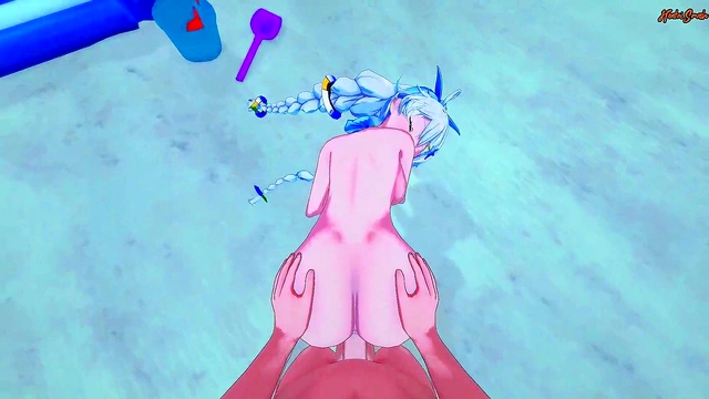 Kiana Kaslana Fucks POV Style On The Beach With Doggy Deepthroats & FacialCumshots