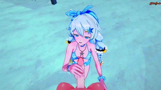 Kiana Kaslana Fucks POV Style On The Beach With Doggy Deepthroats & FacialCumshots