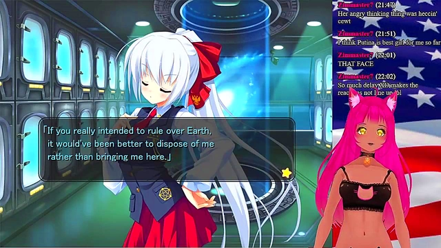 Lewd VTuber Neko Seduces in 'My GF is the President!' Anime Livestream