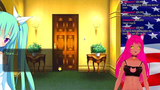 Lewd VTuber Neko Seduces in 'My GF is the President!' Anime Livestream