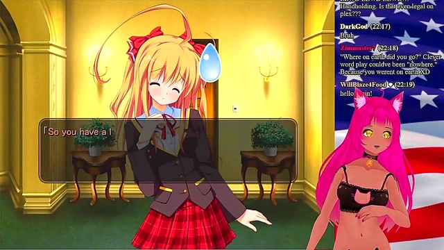 Lewd VTuber Neko Seduces in 'My GF is the President!' Anime Livestream