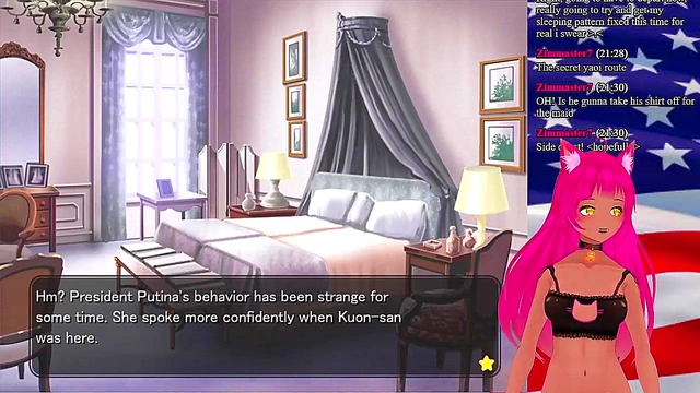 Lewd VTuber Neko Seduces in 'My GF is the President!' Anime Livestream