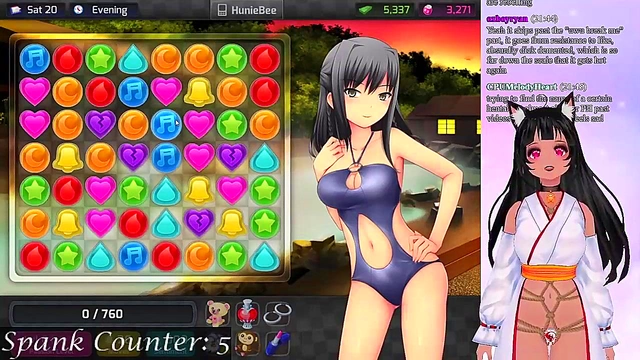 Lewd VTuber Neko Spanks & Seduces in Anime Visual Novel Livestream