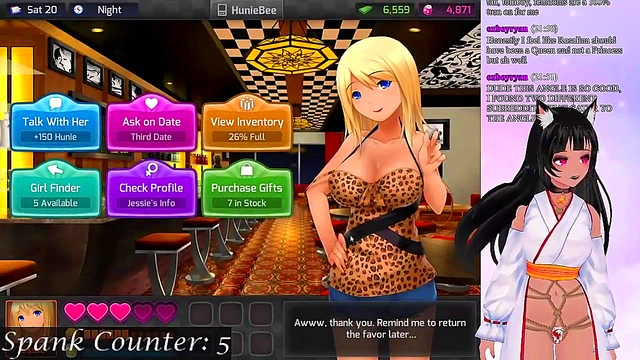 Lewd VTuber Neko Spanks & Seduces in Anime Visual Novel Livestream