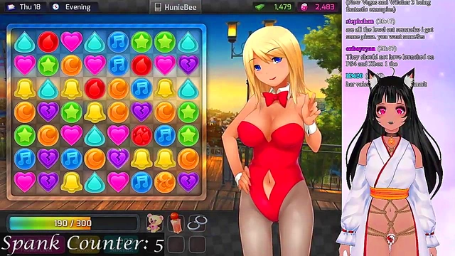 Lewd VTuber Neko Spanks & Seduces in Anime Visual Novel Livestream
