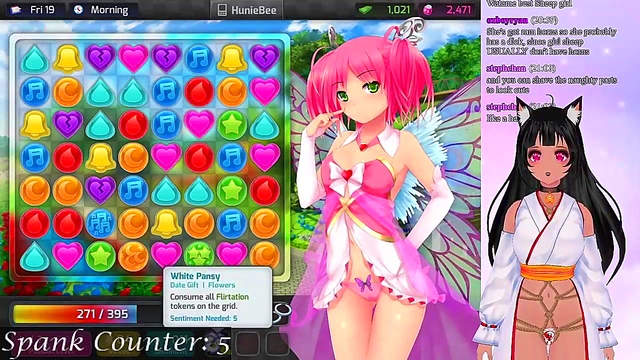 Lewd VTuber Neko Spanks & Seduces in Anime Visual Novel Livestream