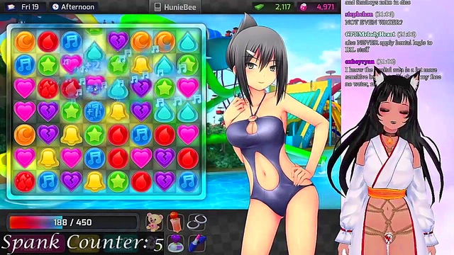 Lewd VTuber Neko Spanks & Seduces in Anime Visual Novel Livestream