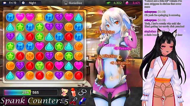 Lewd VTuber Neko Spanks & Seduces in Anime Visual Novel Livestream