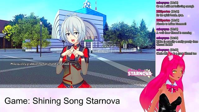 Lewd VTuber Neko Enjoying Intense Anime Action in Shining Song Starnova
