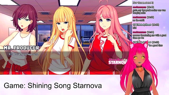 Lewd VTuber Neko Enjoying Intense Anime Action in Shining Song Starnova