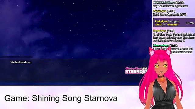 Lewd VTuber Neko Enjoying Intense Anime Action in Shining Song Starnova