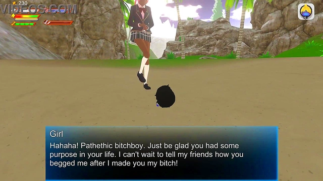 Horny Student Slave Gets Pissed On By Femdom Mistress at Beach