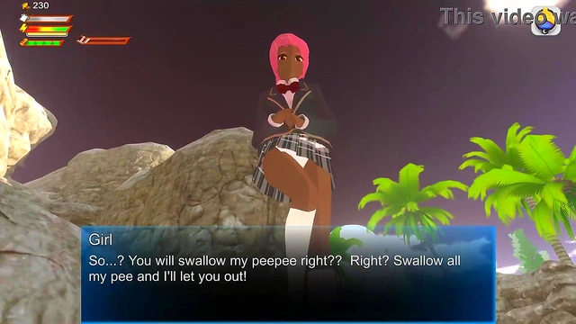 Horny Student Slave Gets Pissed On By Femdom Mistress at Beach