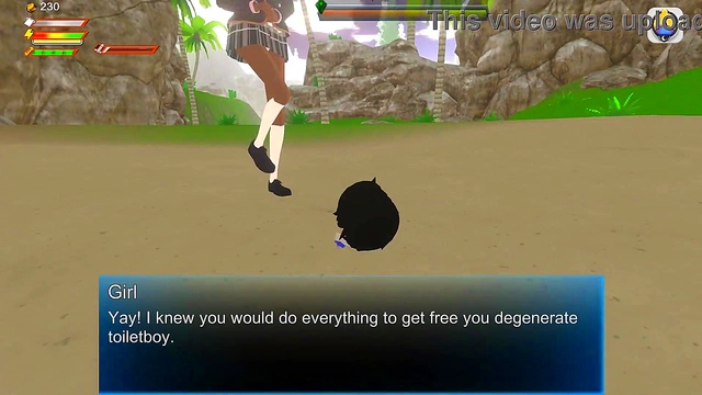 Horny Student Slave Gets Pissed On By Femdom Mistress at Beach