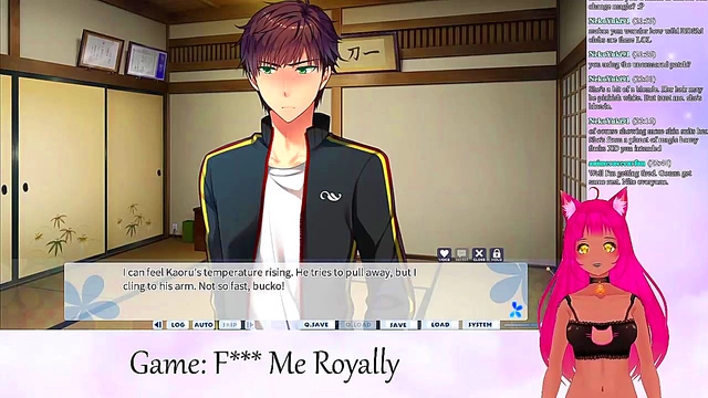 Lewd Vtuber Neko Seduces With Big Boobs In Anime Livestream Fantasy