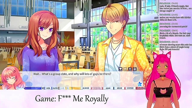 Lewd Vtuber Neko Seduces With Big Boobs In Anime Livestream Fantasy