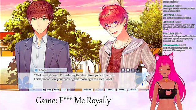 Lewd Vtuber Neko Seduces With Big Boobs In Anime Livestream Fantasy