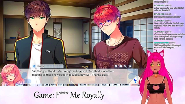 Lewd Vtuber Neko Seduces With Big Boobs In Anime Livestream Fantasy